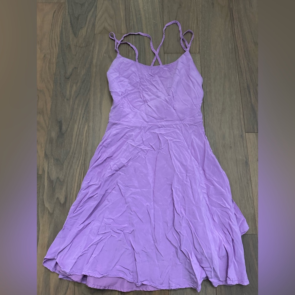 Elegant Lilac Spaghetti Strap Mini Dress